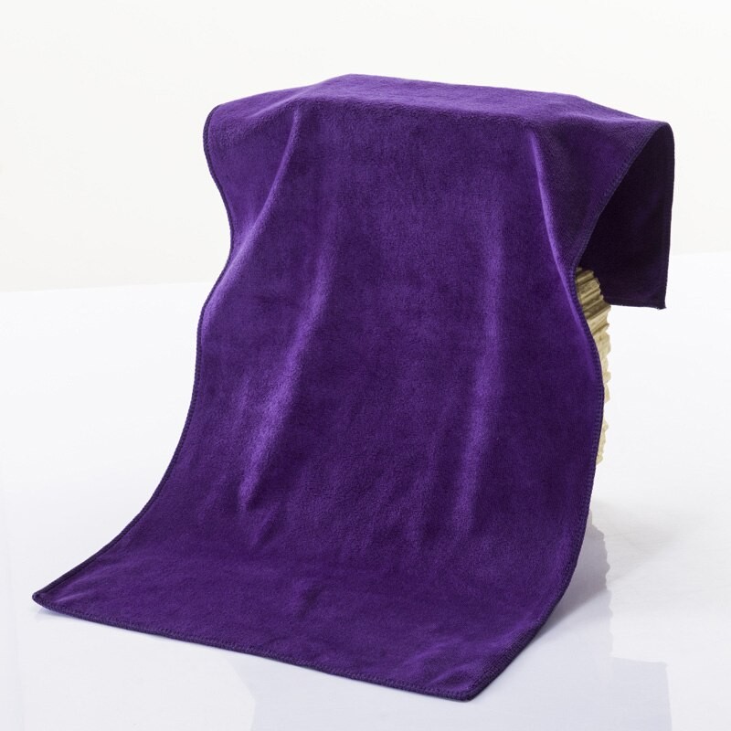 Serviette De Visage En Tissu 100% Microfibre, Tissu Uni Uni, Blanc, Bleu, Marron, Violet, Pour Le Visage, La Voiture, Le Nettoyage De La Maison, Prati