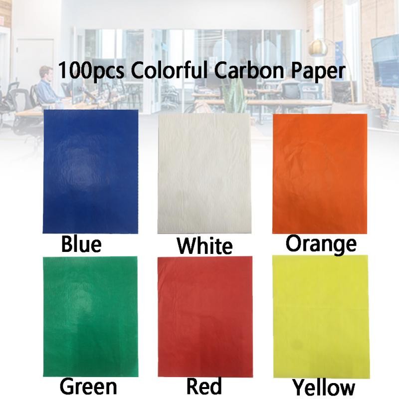 Papier Carbone Coloré A4, 100 PièCES, Transfert De Tissu Sur Une Face, Pour La Maison, Le Bureau, Le Traçage De Peinture, Se Superpose En Bleu, Bla thumbnail