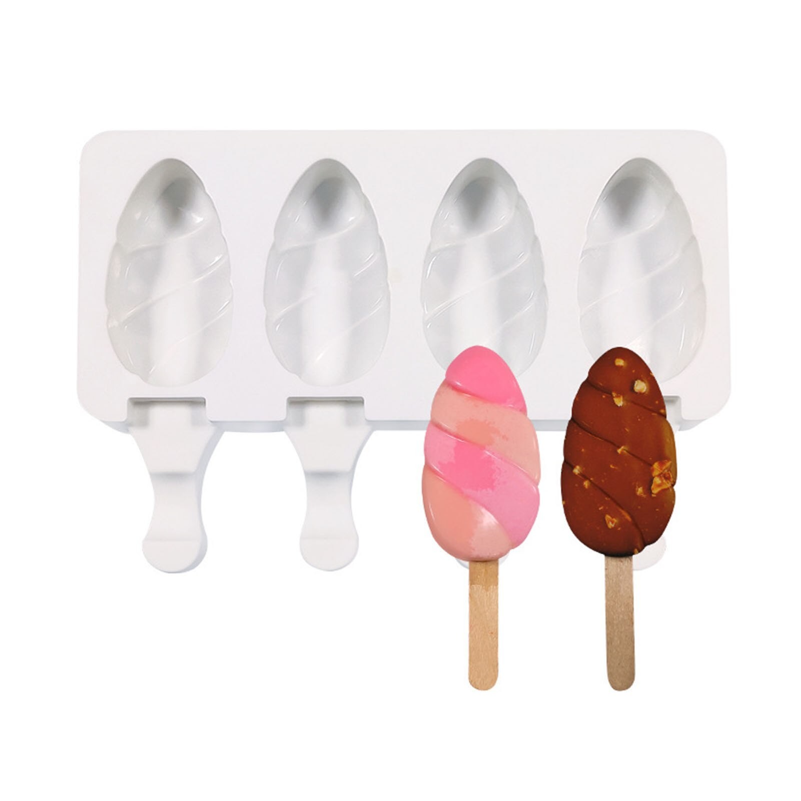 8/4/2 Trou Moule À Glace En Silicone Bac À Glaçons Popsicle Baril Moule Pour Faire Soi-Même Dessert De Crème Glacée Moule Avec Bâton De Popsicl thumbnail
