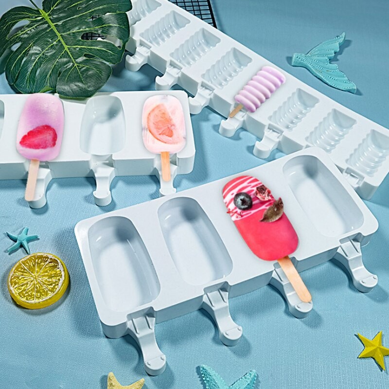 Moule à Glace En Silicone à 4/8 Cellules, à Glace, à Glace Bricolage à Faire Soi-même, Pour Congélateur, Dessert, Pour Jus De Fruits thumbnail