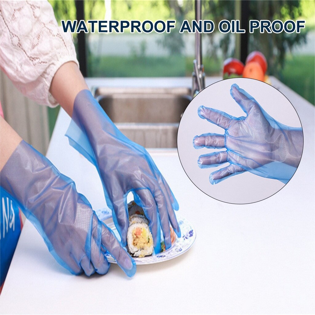 Gants Bleus Jetables, 100 PièCES, Portables, Pour Le Nettoyage De La Maison Et De La Cuisine