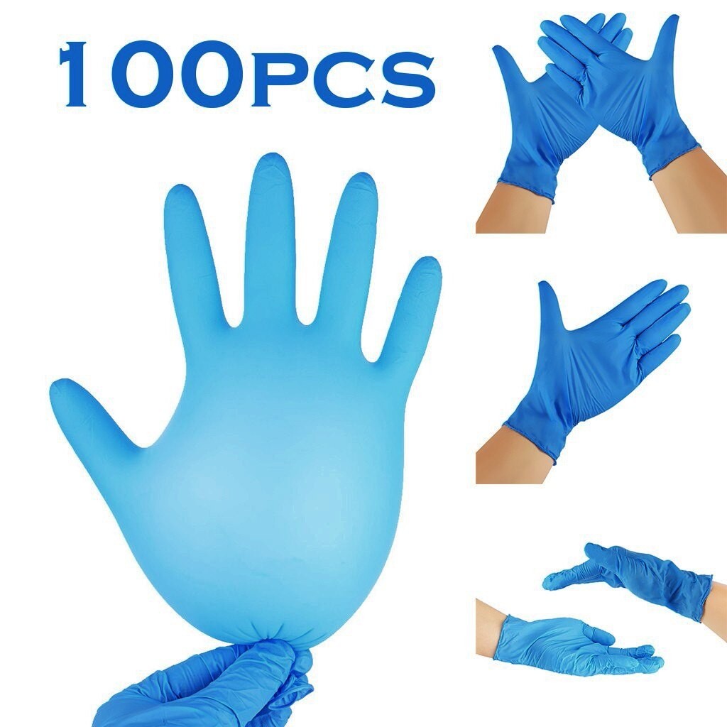 Gants En Latex Bleus Jetables, 100 PièCES, Pour Le Nettoyage De La Maison/la Vaisselle Alimentaire/de Jardin, Gants De Travail En Caoutchouc, Mitaine thumbnail