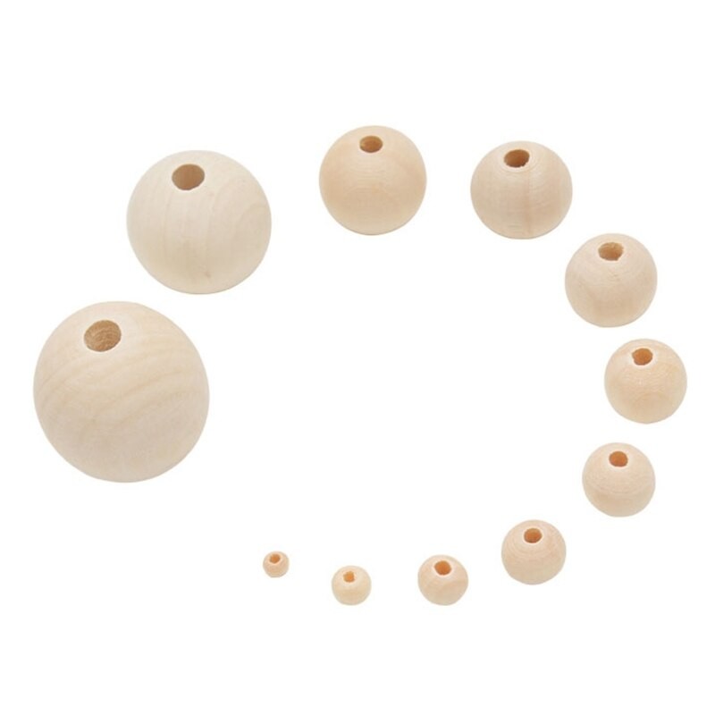 4/6/10/14/18/22/25/30/35/40mm Billes En Bois De Couleur Pour Bijoux à Bricoler Soi-même Faisant Partie