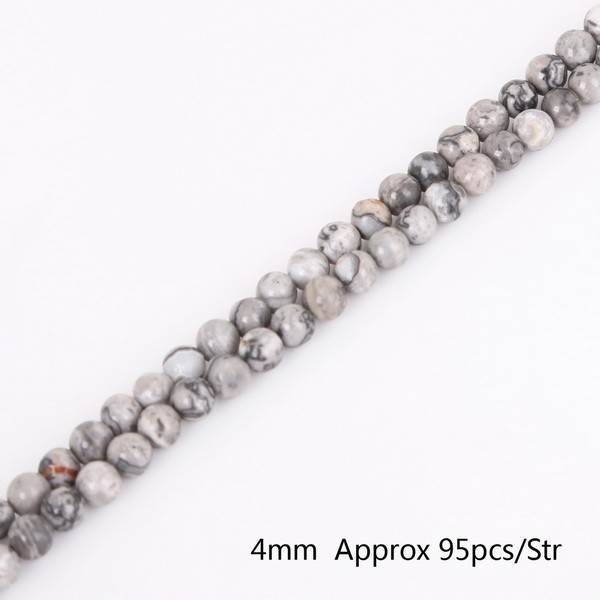 AAA + – Perles Rondes En Pierre Grise Naturelle, Pour La Fabrication De Bijoux, 4/6/8/10/12mm, 15 '', Bracelet à Bricoler Soi-même thumbnail