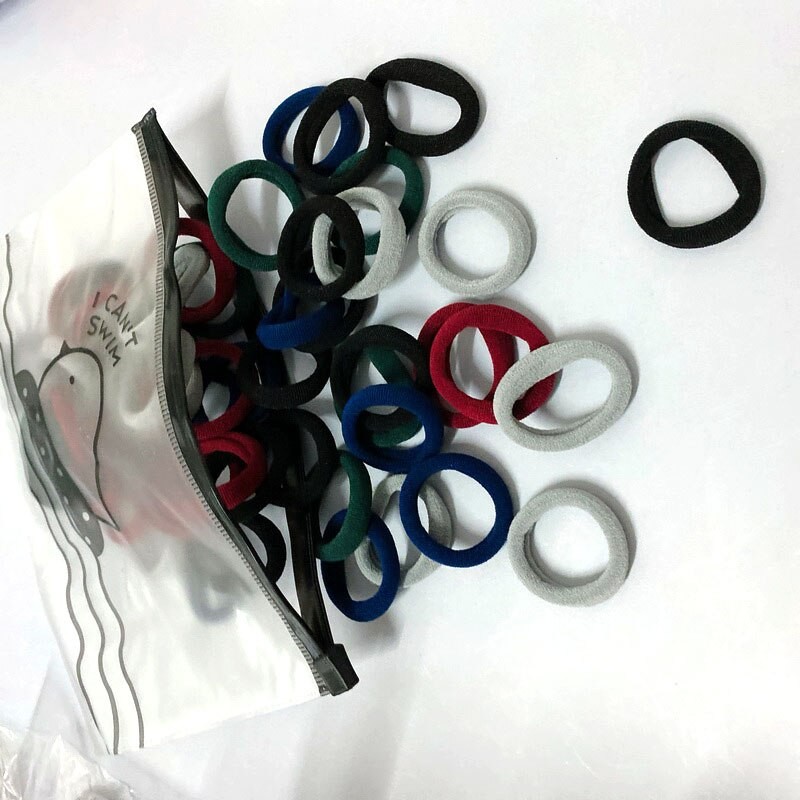 50 Teile/satz Mädchen 3cm Bunte Haar Gummi Bands Baby Scrunchies Pack Elasitic Haar Krawatten Für Freundlicher Weiß Haar Ringe Gummi Stirnband