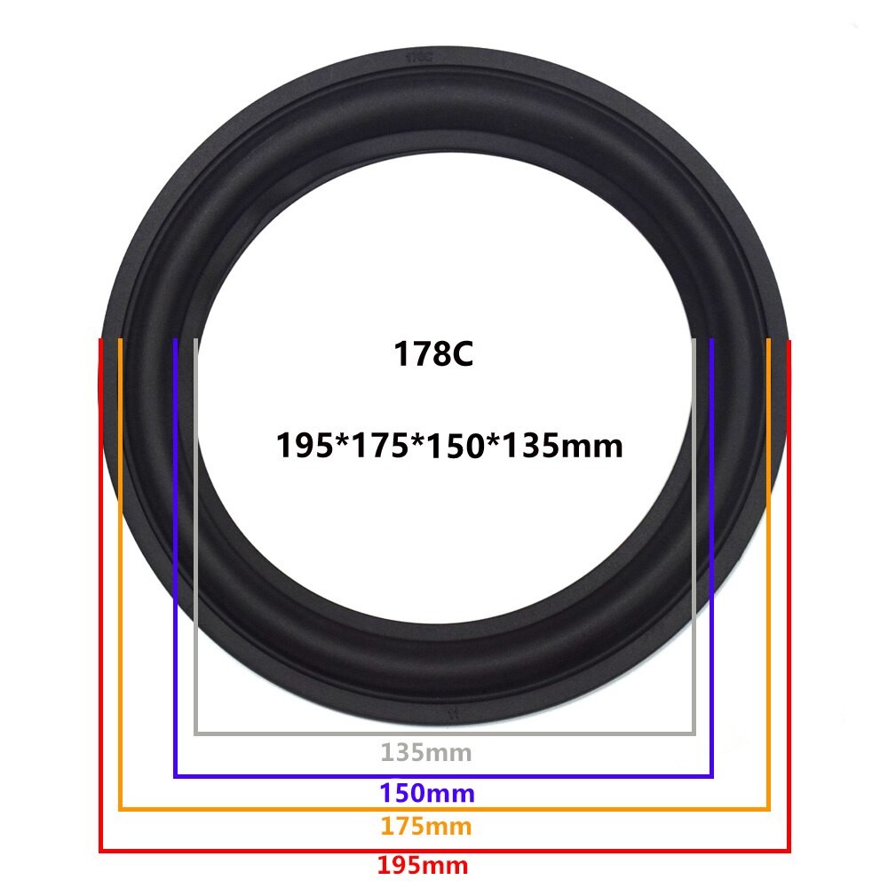 8 Zoll Lautsprecher Gummi Umgeben Rand Tieftöner Reparatur Falten Rand Subwoofer Ring DIY Reparatur Zubehör Lautsprecher Suspension