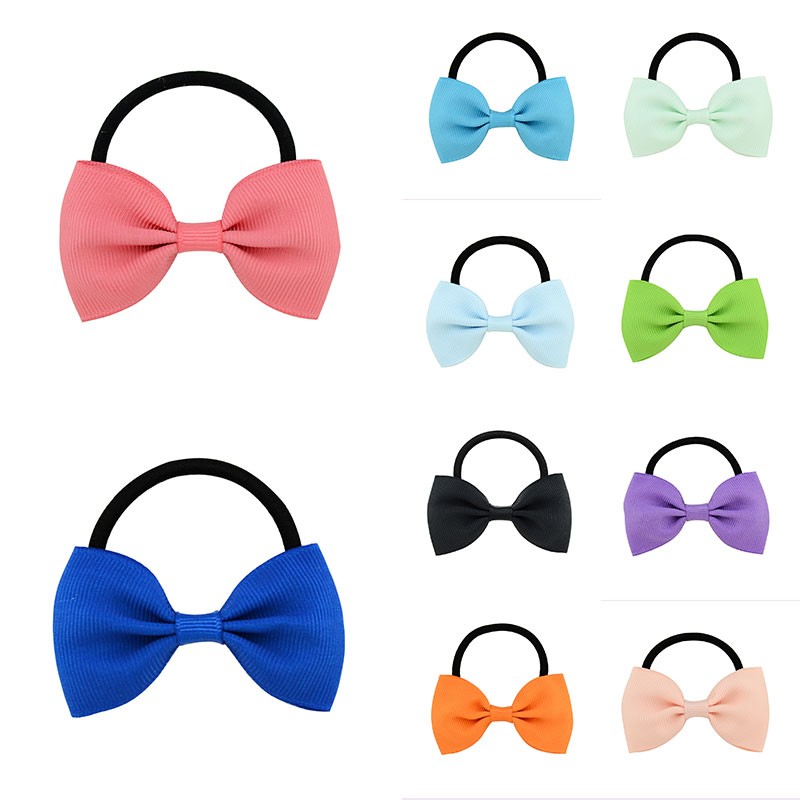Nette Freundlicher Baby Haarband Bowknot Mädchen Elastische Süße Haar Band Krawatten Gummi Solide Haar Ring Gummiband Zubehör thumbnail