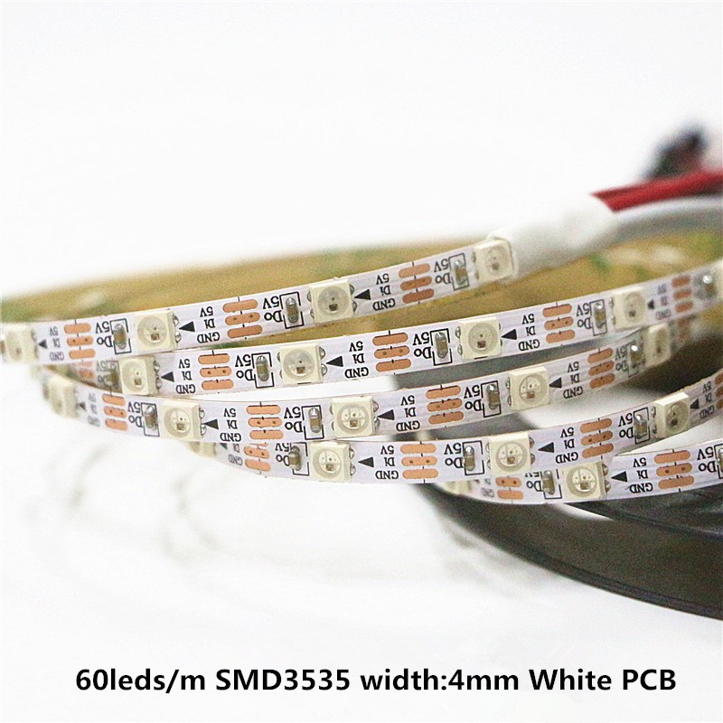 Programmierbare Individuelle Die Anschrift LED Pixel Streifen 4mm 5mm Schmale Breite WS2812B WS2812 3535 5050 RGB LED Jagen Digital Lampe
