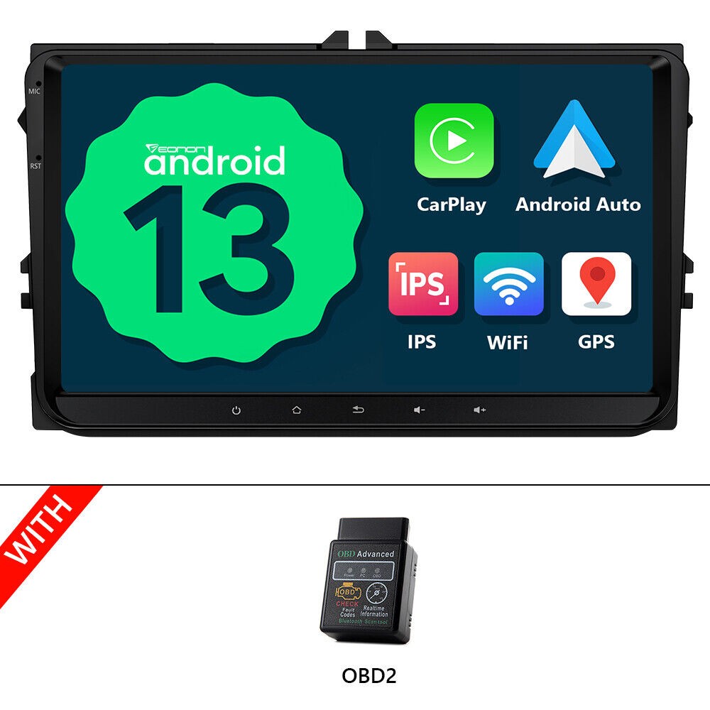 OBD Eonon VWA13 Android 13 Car Radio GPS Stereo Bluetooth WiFi for VW Skoda Seat