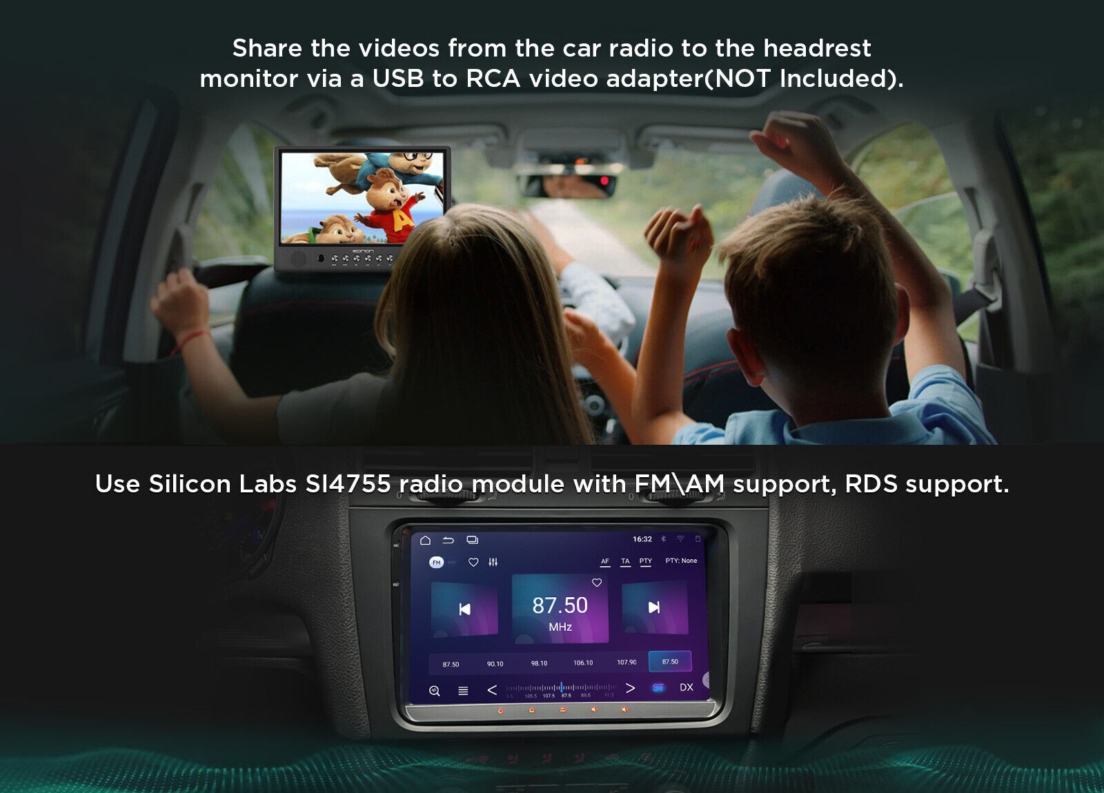 OBD Eonon VWA13 Android 13 Car Radio GPS Stereo Bluetooth WiFi for VW Skoda Seat