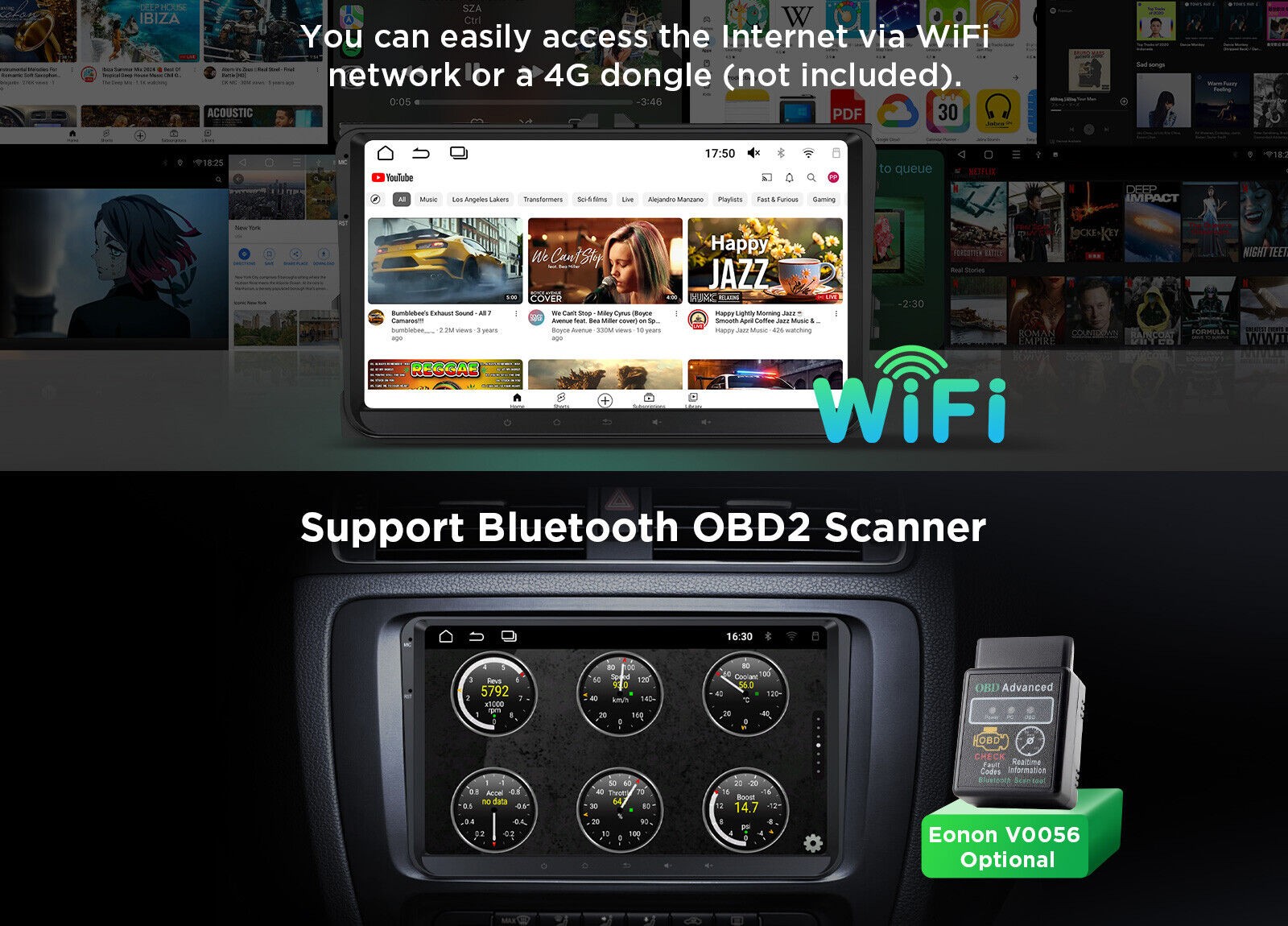 OBD Eonon VWA13 Android 13 Car Radio GPS Stereo Bluetooth WiFi for VW Skoda Seat