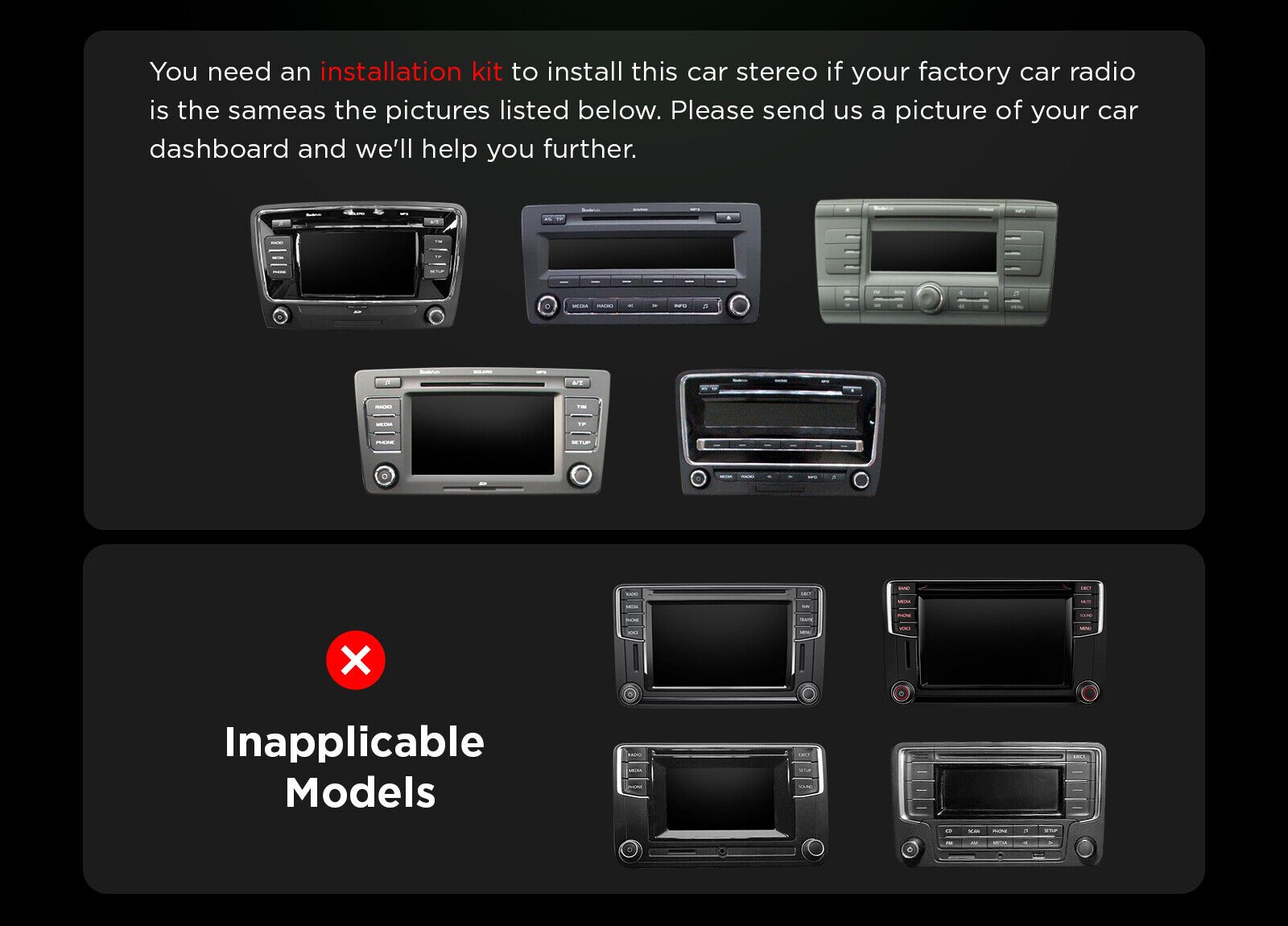 OBD Eonon VWA13 Android 13 Car Radio GPS Stereo Bluetooth WiFi for VW Skoda Seat