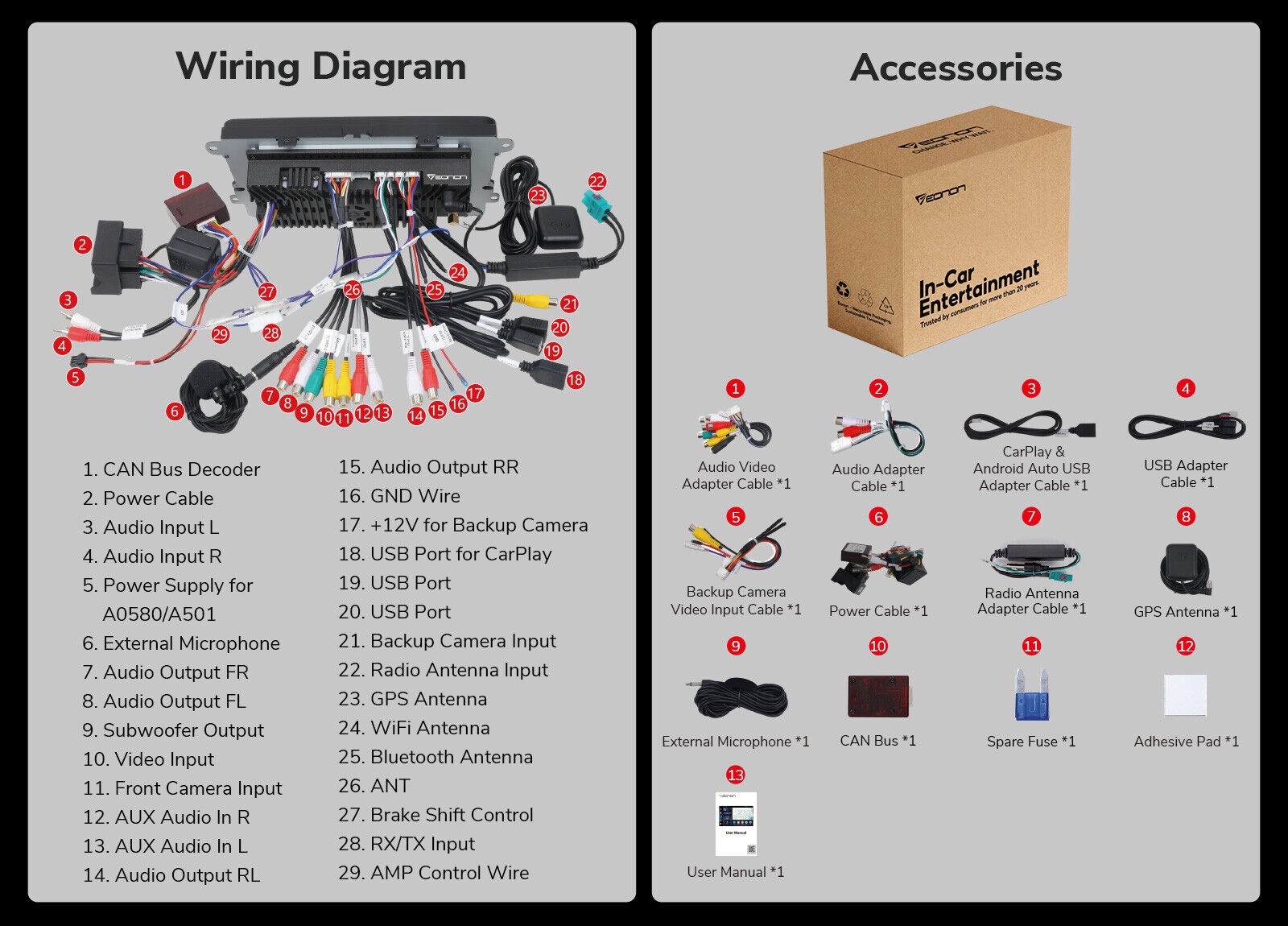 OBD Eonon VWA13 Android 13 Car Radio GPS Stereo Bluetooth WiFi for VW Skoda Seat