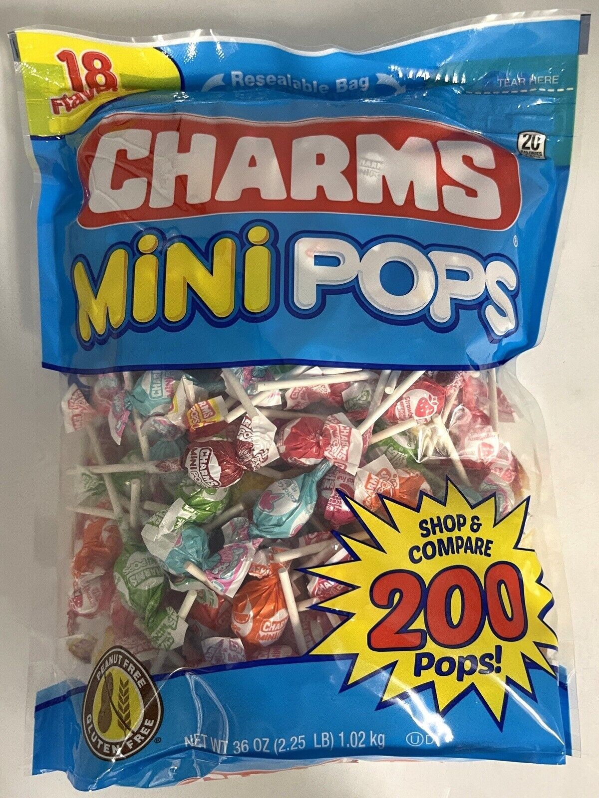 Charms Mini Pops Lollipop Bag 36 Oz – Assorted Fruit Flavored Hard Candy
