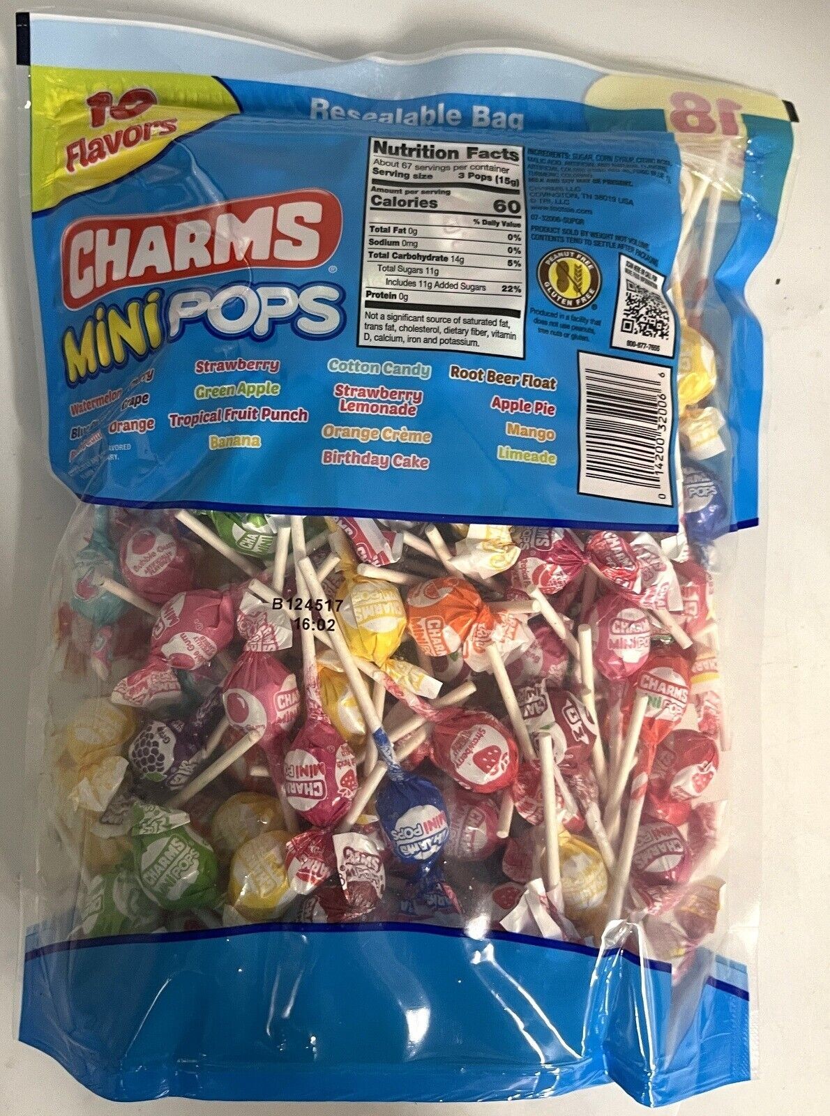 Charms Mini Pops Lollipop Bag 36 Oz – Assorted Fruit Flavored Hard Candy thumbnail