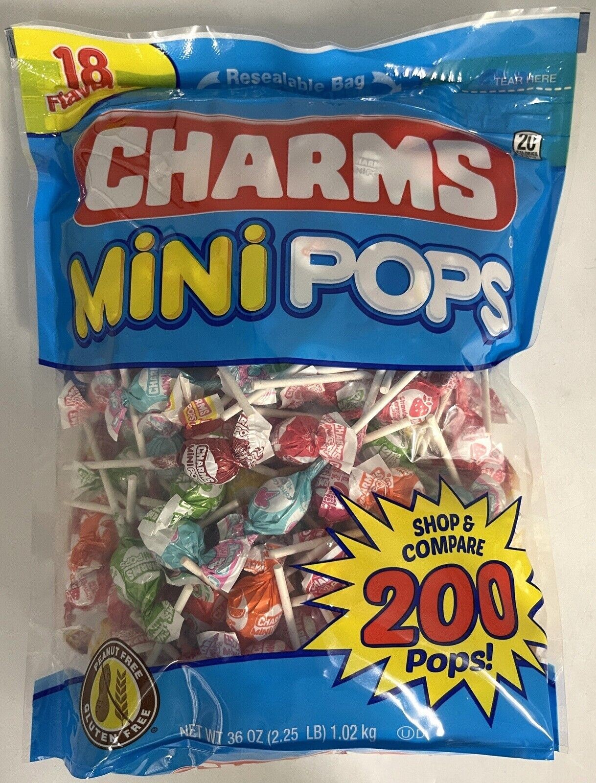 Charms Mini Pops Lollipop Bag 36 Oz – Assorted Fruit Flavored Hard Candy thumbnail