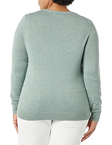 Amazon Essentials Women's Classic-Fit Lightweight Long-Sleeve V-Neck Sweater (Available in Plus Size), Sage Green Heather, XX-Large thumbnail