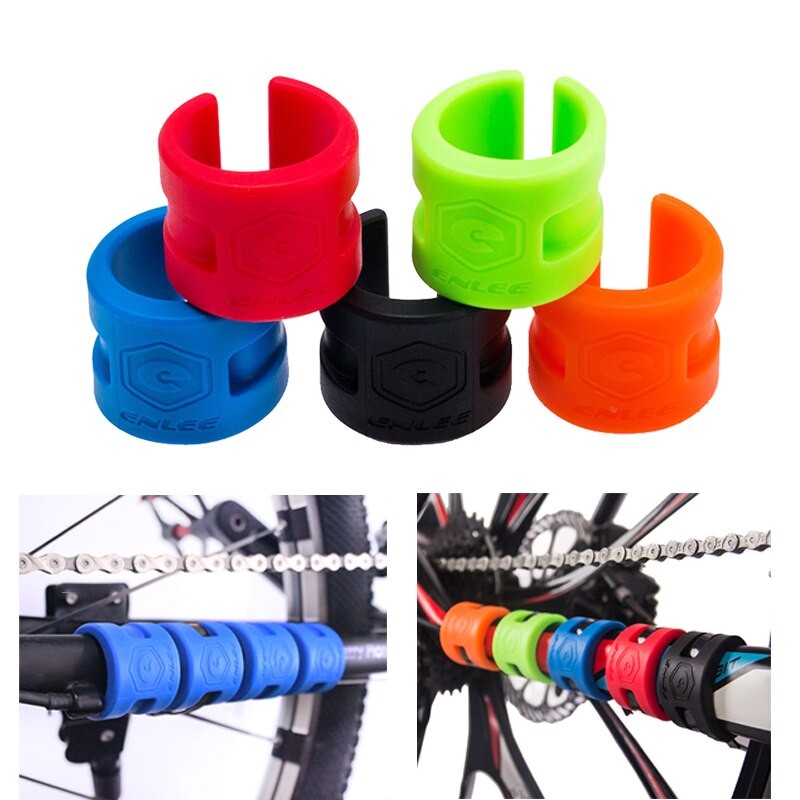 ENLEE MTB 3 Stücke Fahrrad Schutz Getriebe Kollision Rahmen Gummi Schutz Ring Straße Mountainbike Schutz Kette Schutz Aufkleber thumbnail