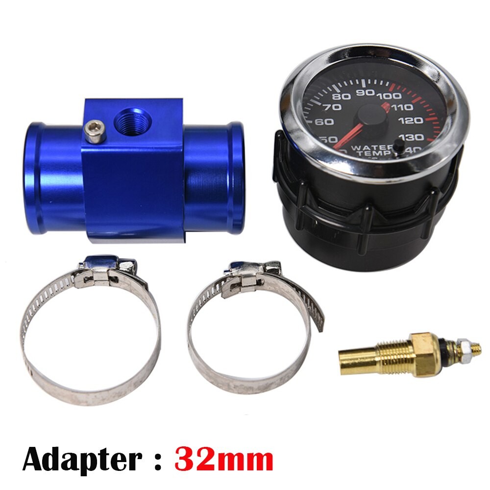 52MM Auto Wasser Temperatur Messgerät 40-140 Celsius Mit Wasser Temp Gemeinsam Rohr Sensor Adapter 1/8NPT 28-40MM 7 Farbe Hintergrundbeleuchtung thumbnail