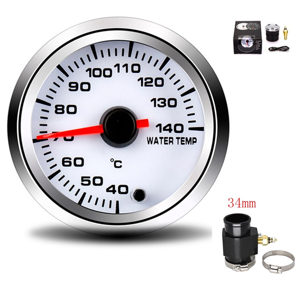 2 ''52MM Auto Wasser Temperatur Messgerät 40-140 Celsius Mit Wasser Temp Gemeinsam Rohr Sensor Adapter 1/8NPT 28-40MM 7 Farbe Hintergrundbeleuchtung thumbnail