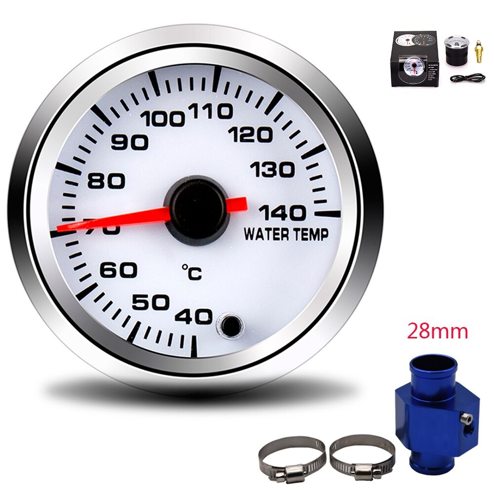 2 ''52MM Auto Wasser Temperatur Messgerät 40-140 Celsius Mit Wasser Temp Gemeinsam Rohr Sensor Adapter 1/8NPT 28-40MM 7 Farbe Hintergrundbeleuchtung thumbnail