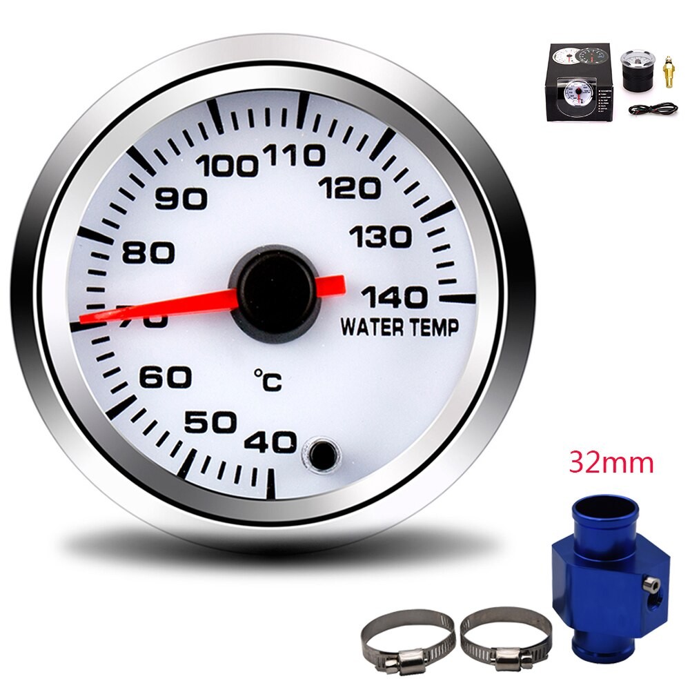 2 ''52MM Auto Wasser Temperatur Messgerät 40-140 Celsius Mit Wasser Temp Gemeinsam Rohr Sensor Adapter 1/8NPT 28-40MM 7 Farbe Hintergrundbeleuchtung thumbnail