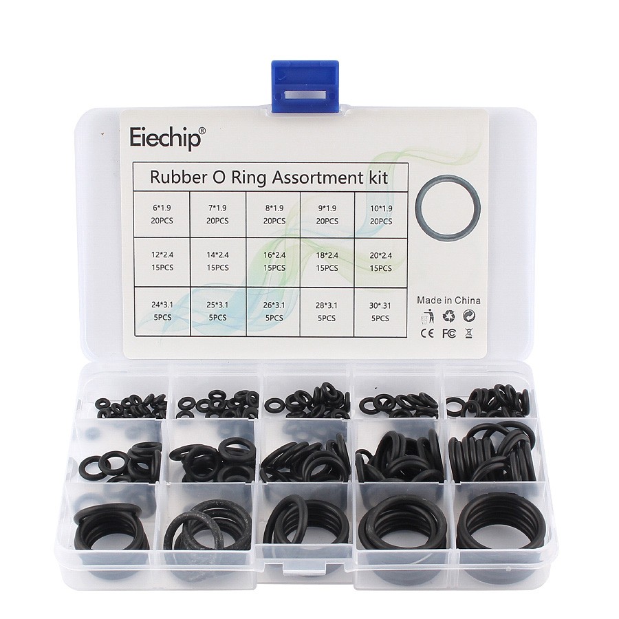 200 St / Set Gummi O-ring Sortiment Kit Oring TVättpackning Tätning O Ring Pack 15 Storlekar Med Plastlåda Silikon Gummiringar thumbnail
