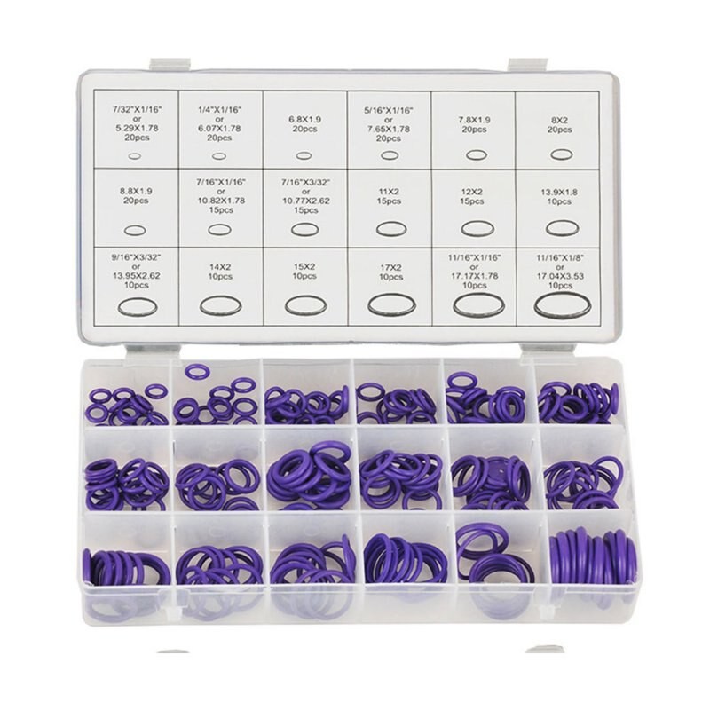 270 St / Set Gummi O-ringbricka Tätningar Vattentäthet Sortiment Kit O-ring 18 Olika Storlekar Med Plastfodral