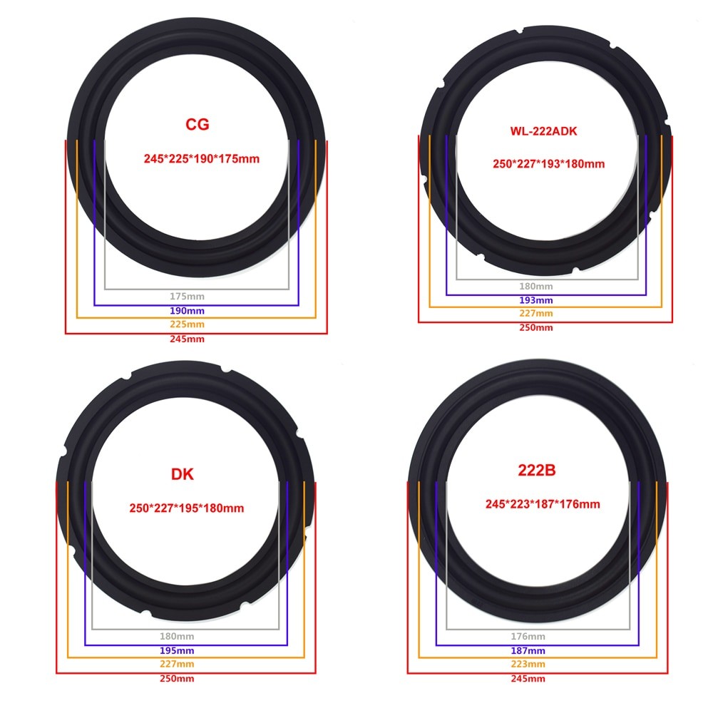 10 Tums Högtalare Gummi Surround Kant Bashögtalare Reparera Vikbar Kant Subwoofer Ring Diy Reparation Tillbehör Högtalare Fjädring thumbnail