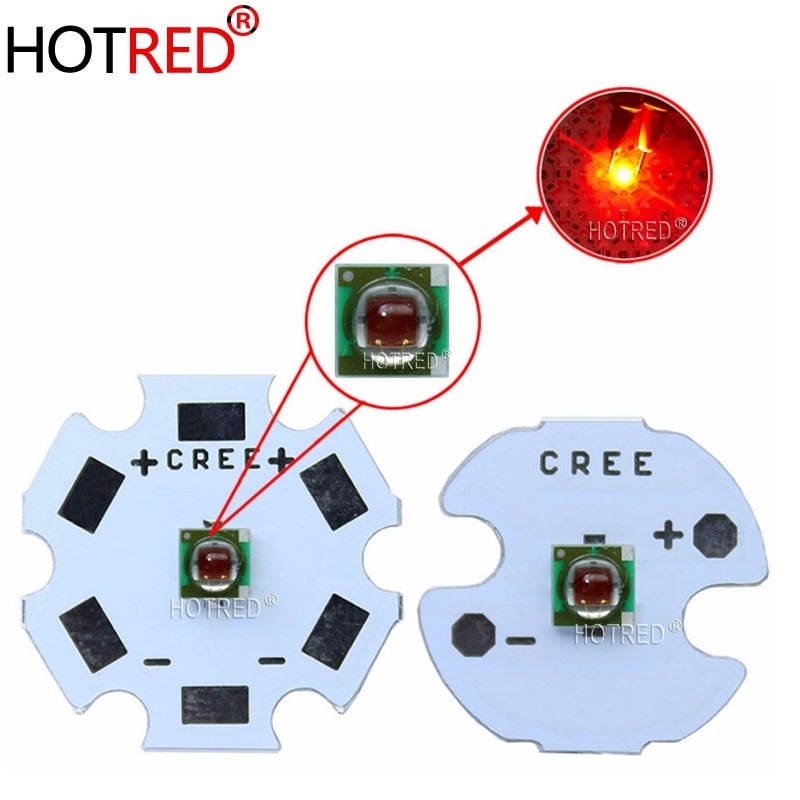 10 St Original Cree Xpe Xpe R3 1-3w 3535 Röda LED Emitter Diod Röd 620-625nm Ledde Växt Växa Sändare Med 20/16/14/8mm Pcb Board thumbnail