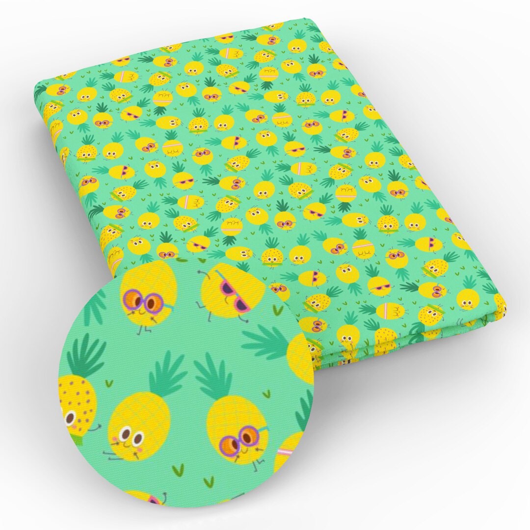 50*145cm Ananasblad Tryckt 100% Bomullstyg För Mjukpapper Sängkläder Textil För Sömnad Docka ,1 Yc 4542