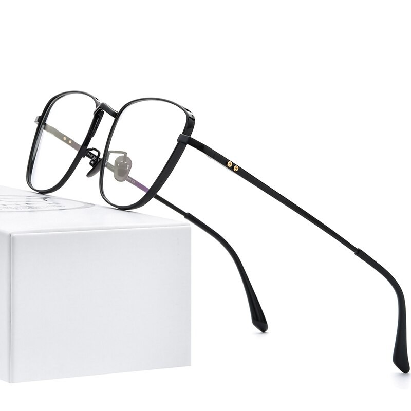 Fonex Pure Titanium Glasögonbågar Män Ultralätt Närsynthet Optiska Receptbelagda Glasögonbågar Dam Cat Eye-glasögon 8532