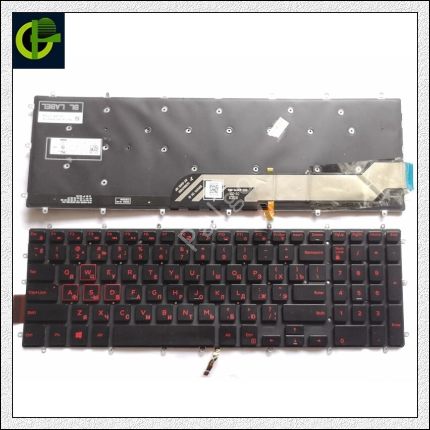 Rysskt Bakgrundsbelyst Tangentbord För Dell G3 15 3579 3590 G3 17 3779 Inspiron 17 7000 Series 17 7773 7778 7786 7779 17-7778 17-7779ru