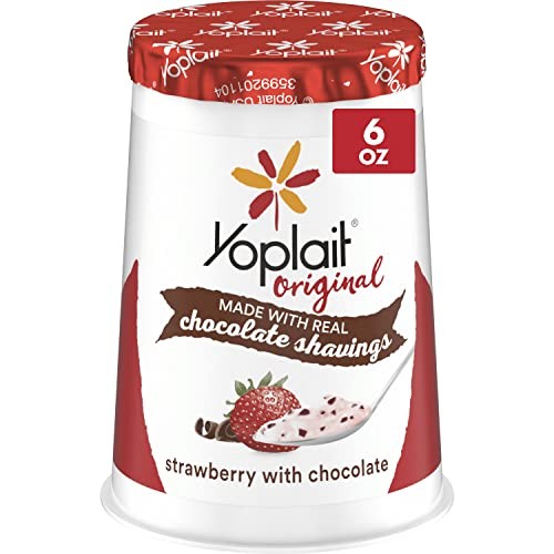 Yoplait Original Strawberry with Chocolate Low Fat Yogurt, Strawberry Yogurt Snack, 6 OZ Yogurt Cup