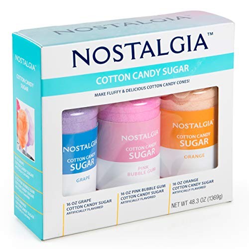 16 Oz. Cotton Candy Flossing Sugar - Grape, Pink Bubble Gum, Orange