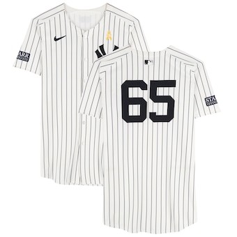 Nestor Cortes Jr. New York Yankees Game-Used #65 White Pinstripe Nike Jersey Vs. St. Louis Cardinals on September 1, 2024 thumbnail