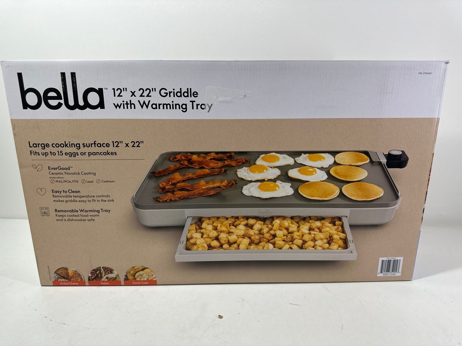 Bella 12 X 22 XL Griddle with Warming Tray