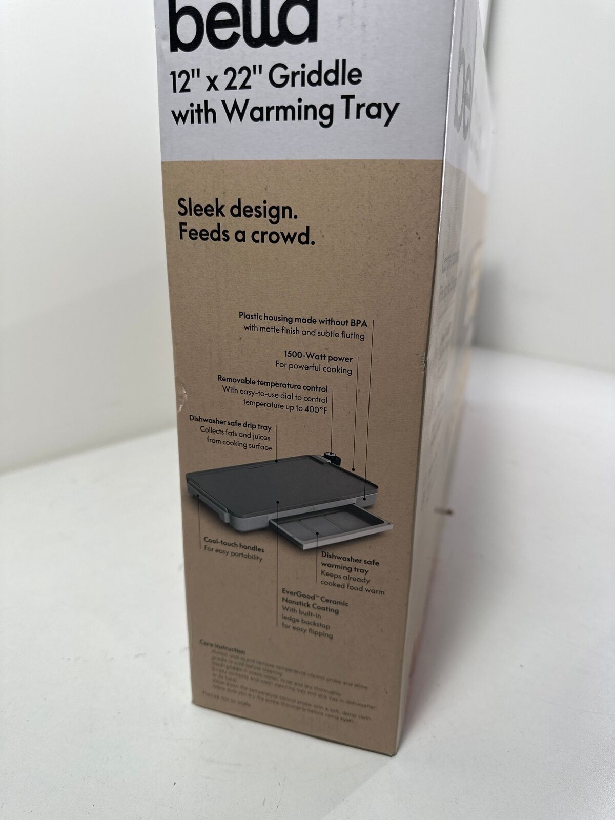 Bella 12 X 22 XL Griddle with Warming Tray