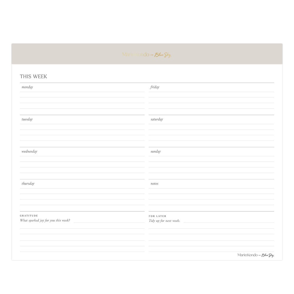 Marie Kondo for Blue Sky Undated Desk Pad 10.14