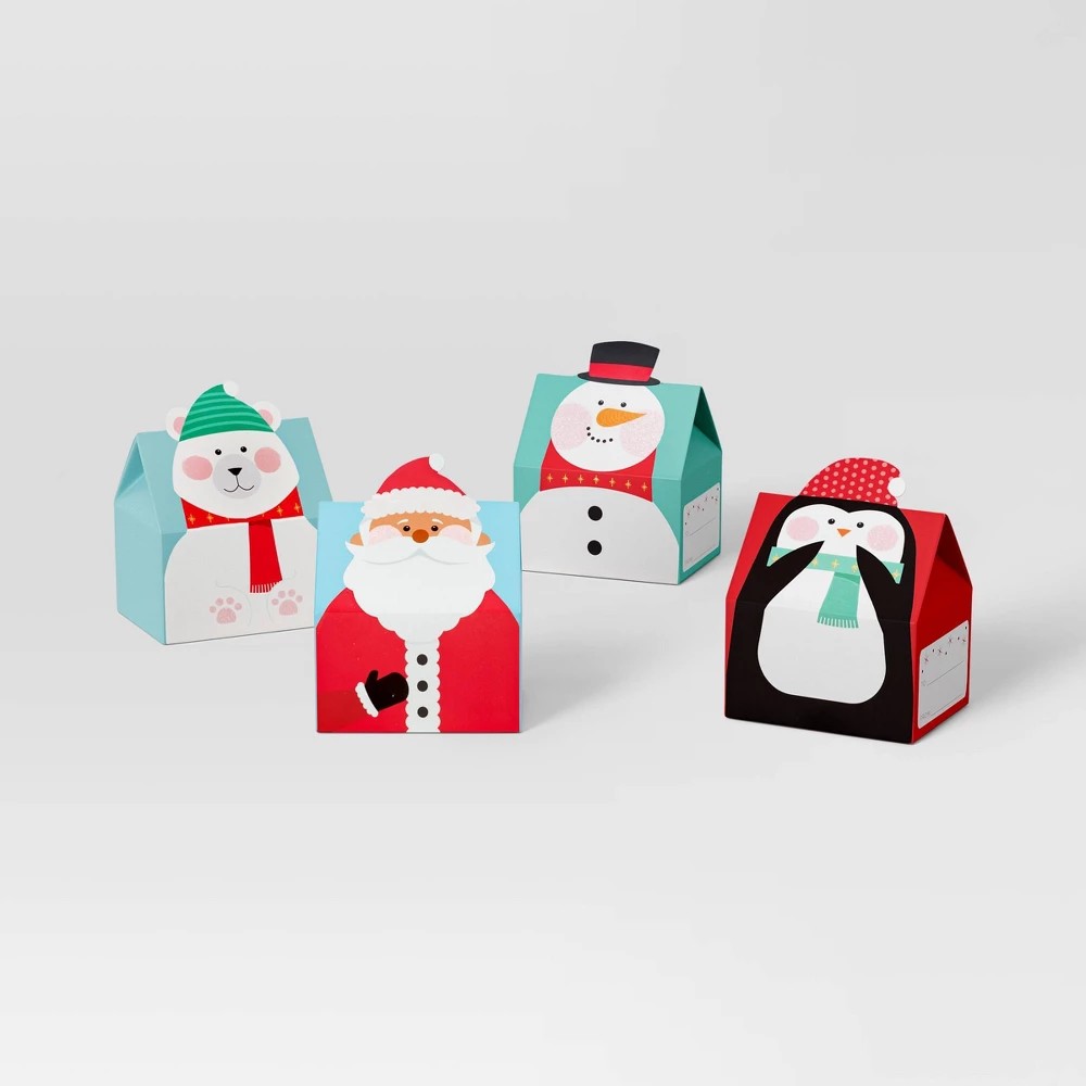 Photo 1 of 100ct LED Smooth Mini Christmas String Lights Warm White with Green Wire/ (2) Snowflakes Petite Vogue Christmas Gift Bag Brown/ 4ct Christmas Character Gift Box