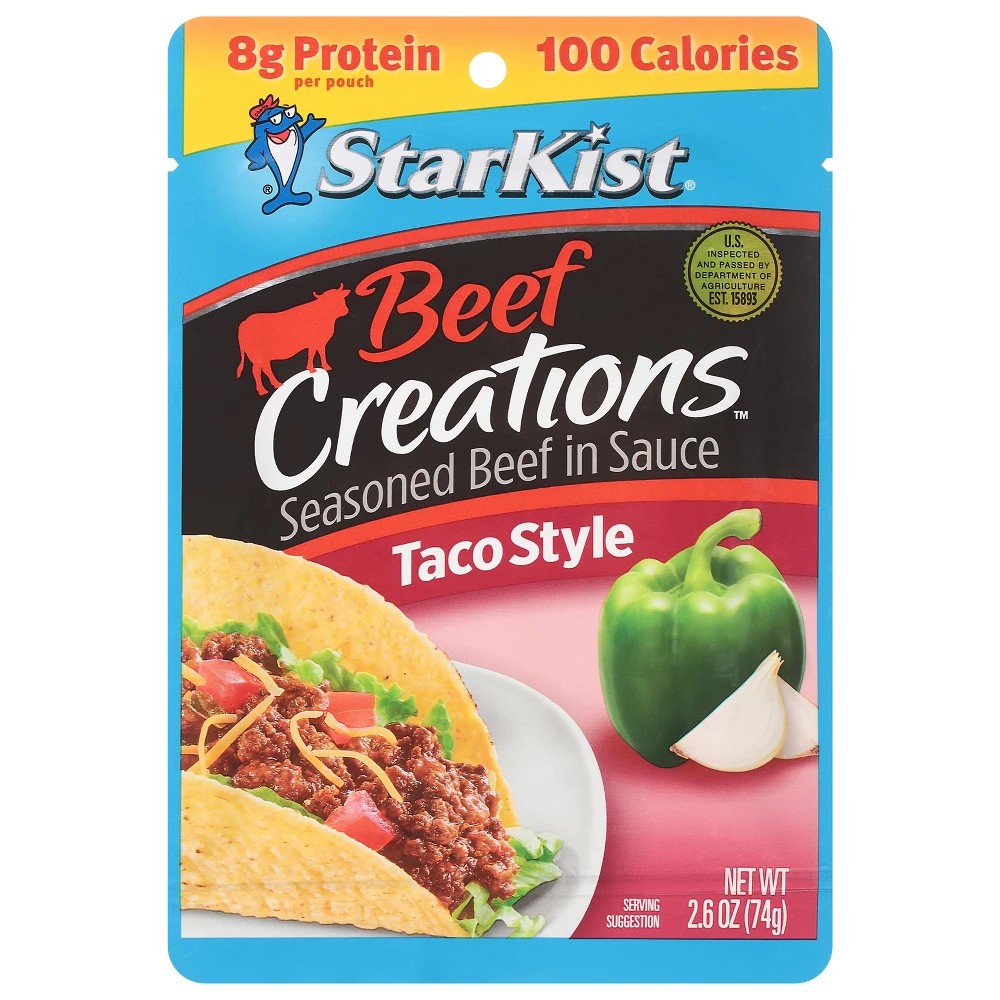 StarKist Beef Creations Taco Style Seasoned Beef in Sauce  2.6 Oz Pouch