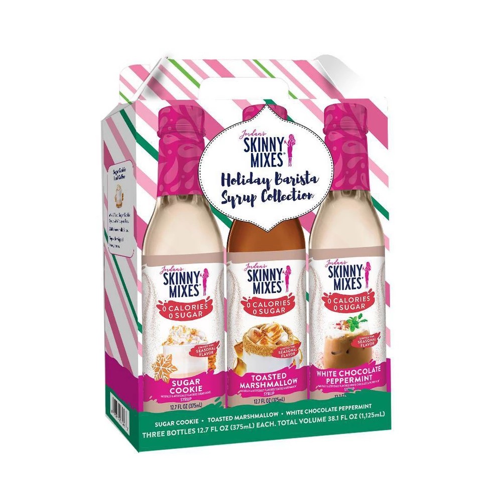Jordan S Skinny Mixes Sugar Free Holiday Syrup Trio Pack  Zero Calories  12.7 Fl Oz Each Bottle (pack of 3)
