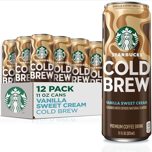 Starbucks Cold Brew Coffee  Vanilla Sweet Cream  11 Fl Oz Cans (12 Pack)  Premium Coffee Drink  Iced Coffee
