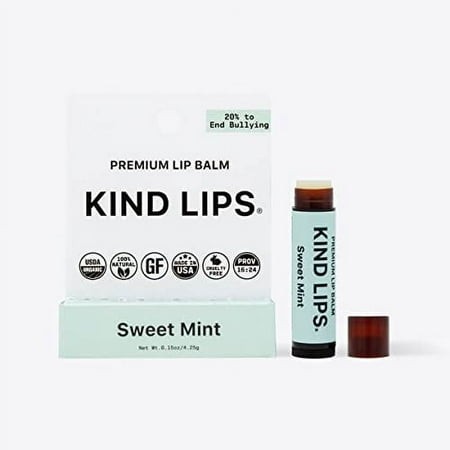 Kind Lips Lip Balm  Nourishing Soothing Lip Moisturizer for Dry Cracked Chapped Lips  Made in Usa with 100% Natural USDA Organic Ingredients  Sweet Mi