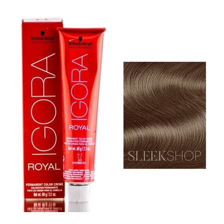 7-55 Medium Blonde Gold Extra   Schwarzkopf Professional Igora Royal Permanent Hair Color Creme Dye (2.1 Oz) Hair - Pack of 3 W/ Sleek Teasing Comb