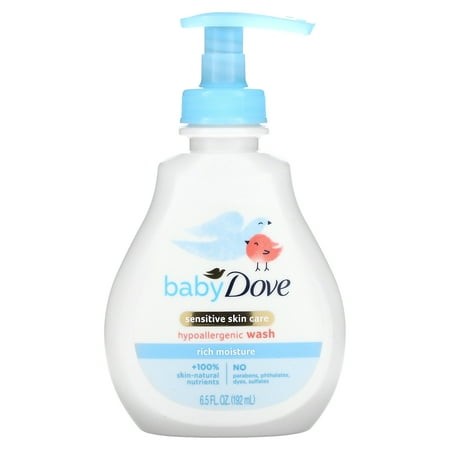 Dove  Baby  Sensitive Skin Care  Hypoallergenic Wash  Rich Moisture  6.5 Fl Oz (192 Ml)