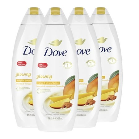 Dove Glowing Body Wash for Revitalized  Refreshed Skin Mango Butter and Almond Butter Cleanser That Effectively Washes Away Bacteria While Nourishing 