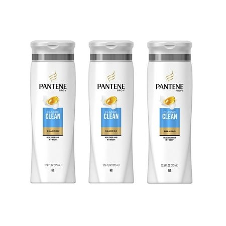 Pantene Pro-V Classic Clean Shampoo  12.6 Fl Oz (Pack of 3) (Packaging May Vary)