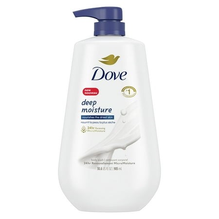 Dove Body Wash with Pump Deep Moisture for Dry Skin Moisturizing Skin Cleanser with 24Hr Renewing Micromoisture Nourishes the Driest Skin 30.6 Oz