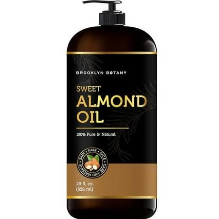 Brooklyn Botany Sweet Almond Oil for Skin  Hair and Face â€“ 100% Pure and Natural Body Oil and Hair Oil - Carrier Oil for Essential Oils  Aromat